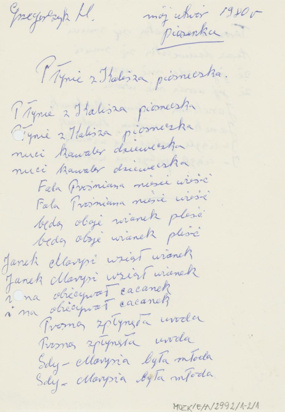 Płynie z Kalisza piosneczka