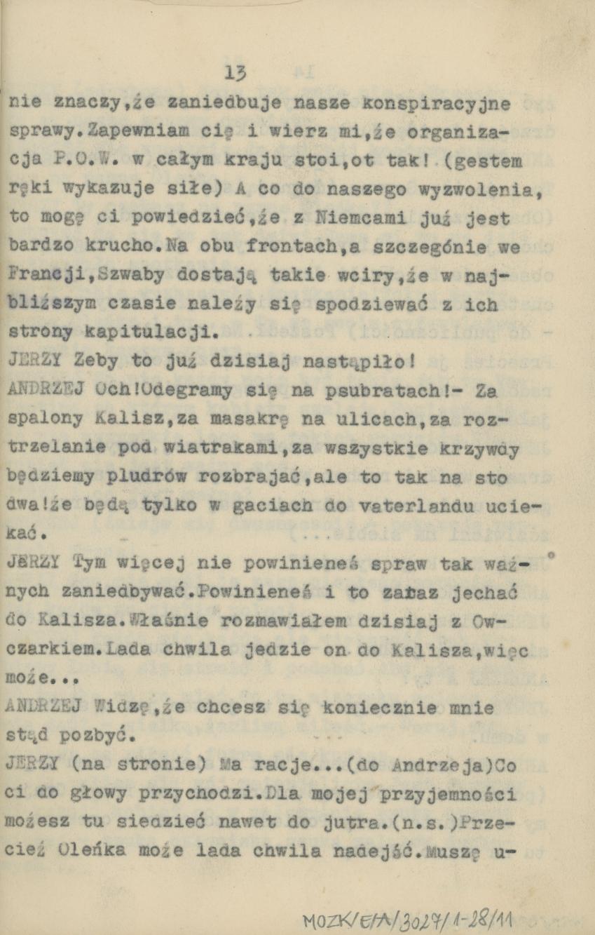 Przedświt wolności - obraz sceniczny ze śpiewami i tańcami, cz. 1