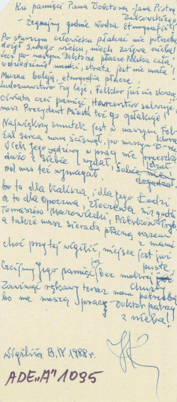 Ku pamięci Pana Doktora Jana Piotra Dekowskiego