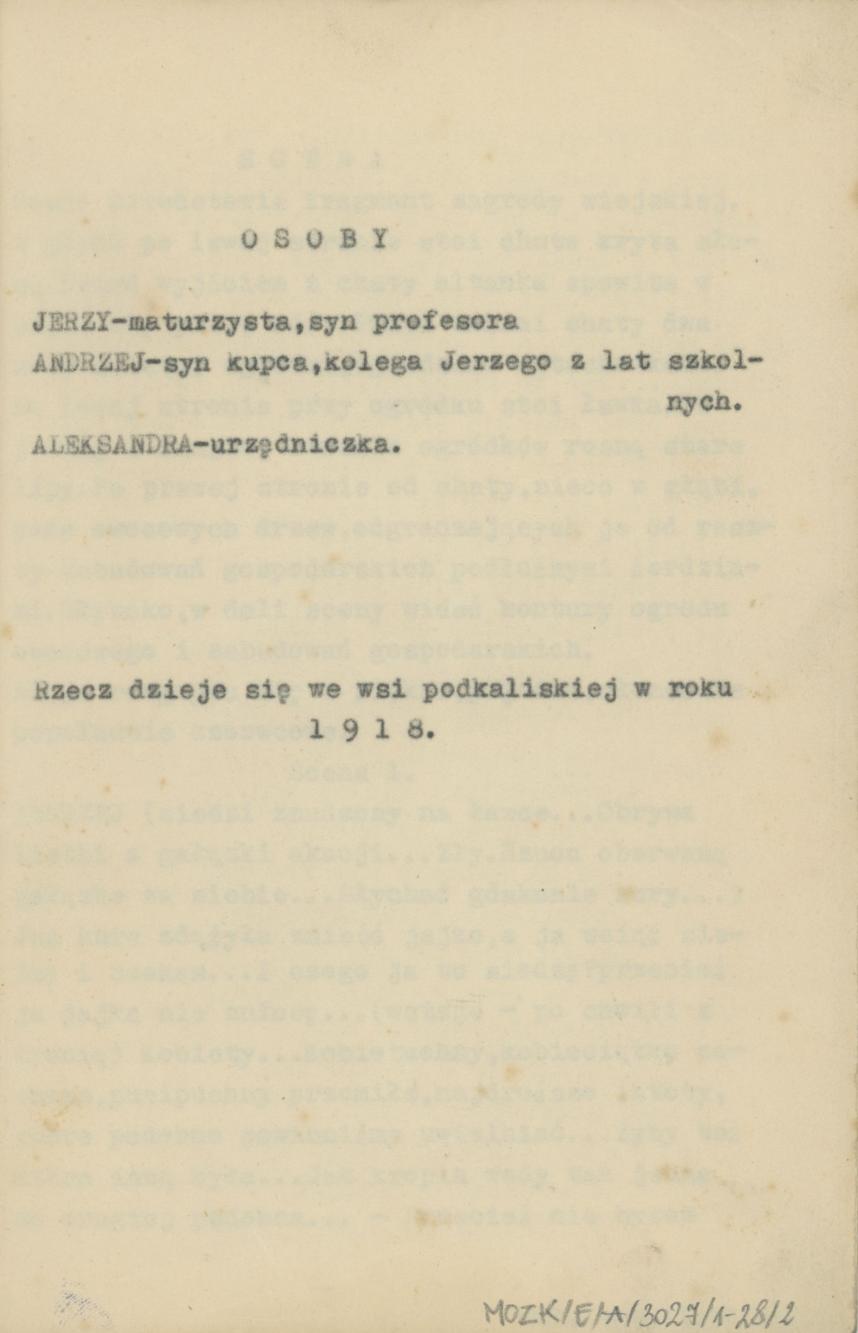 Przedświt wolności - obraz sceniczny ze śpiewami i tańcami, cz. 1