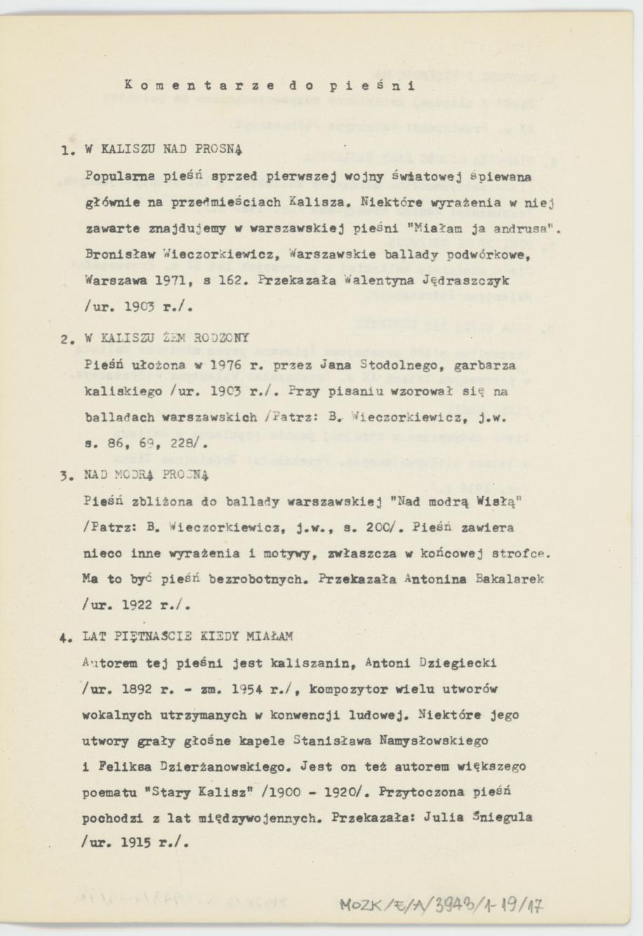 W Kaliszu nad Prosną - zbiór pieśni, cz. 2