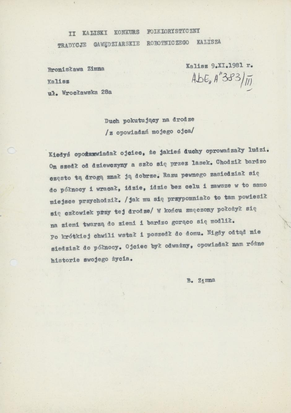 Duch pokutujący na drodze