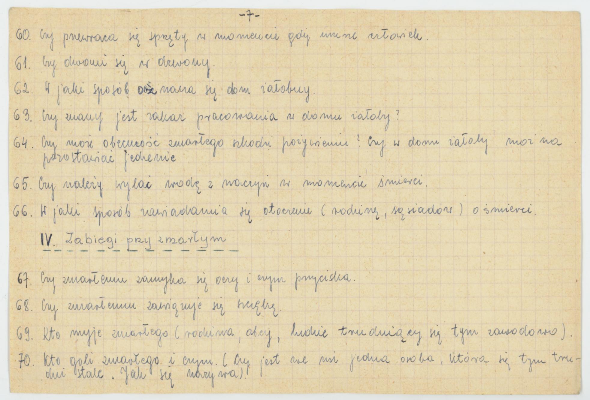 Obrządek pogrzebowy - wytyczne konkursu Koła Miłośników Folkloru Miasta Kalisza, cz. 1