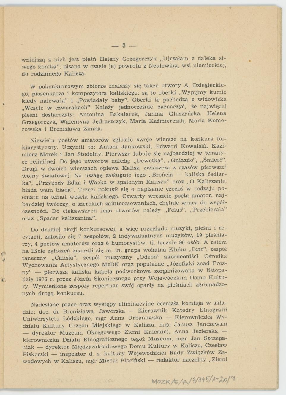 Na tropach folkloru miasta Kalisza - sprawozdanie z Konkursu Folklorystycznego, cz. 1