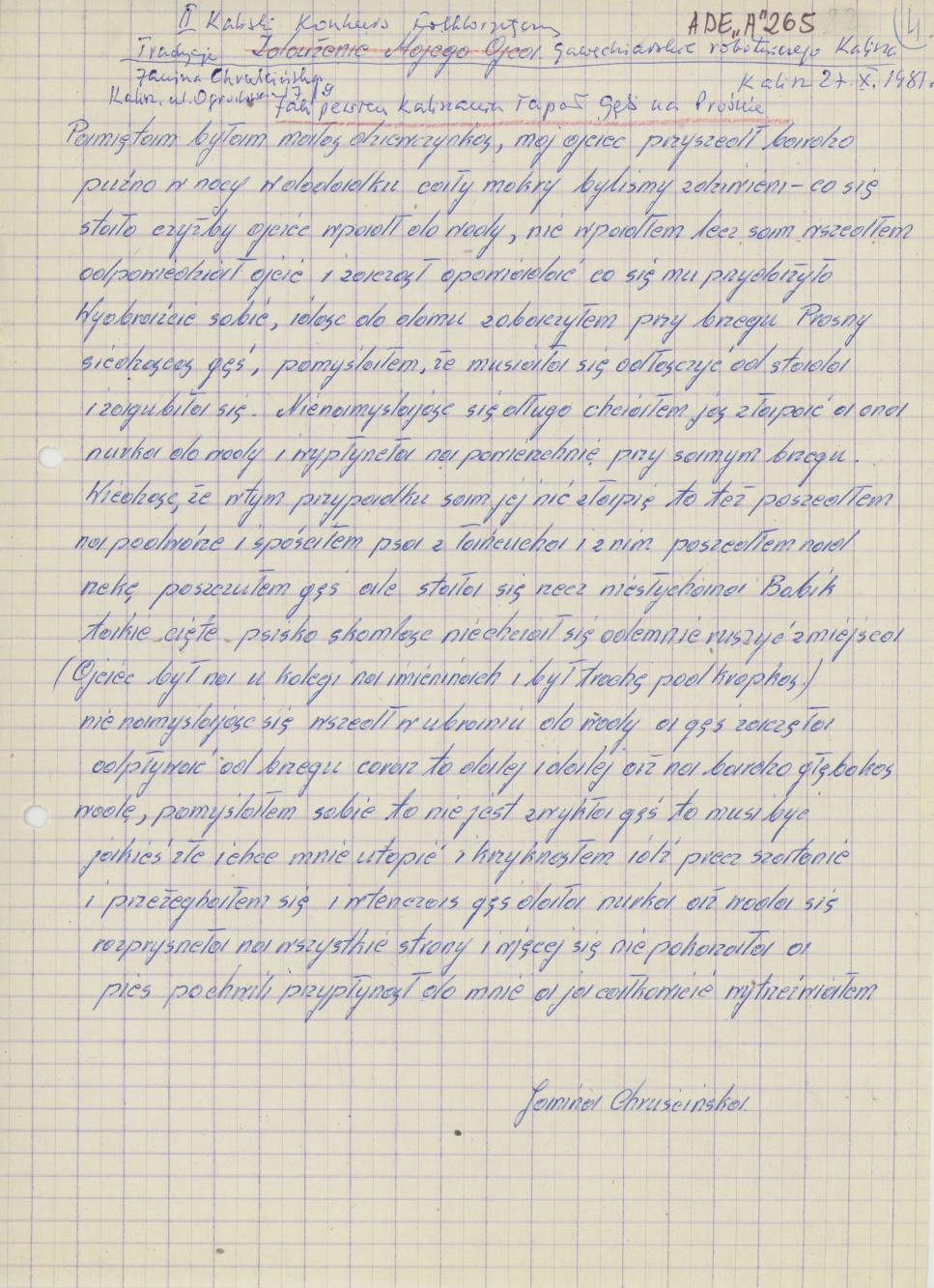 Jak pewien kaliszanin łapał gęś na Prośnie