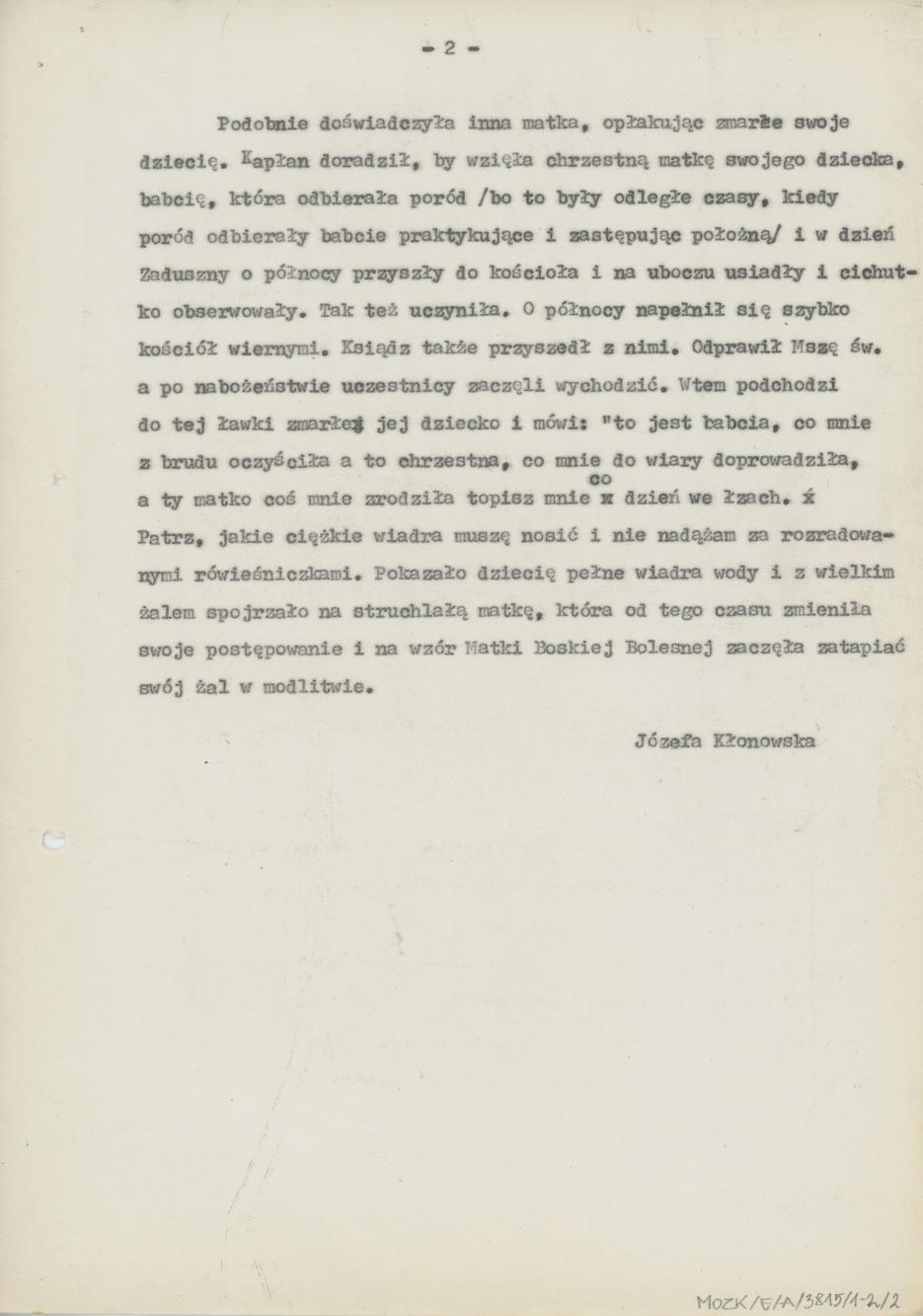 Cierpienia zmarłego dziecka