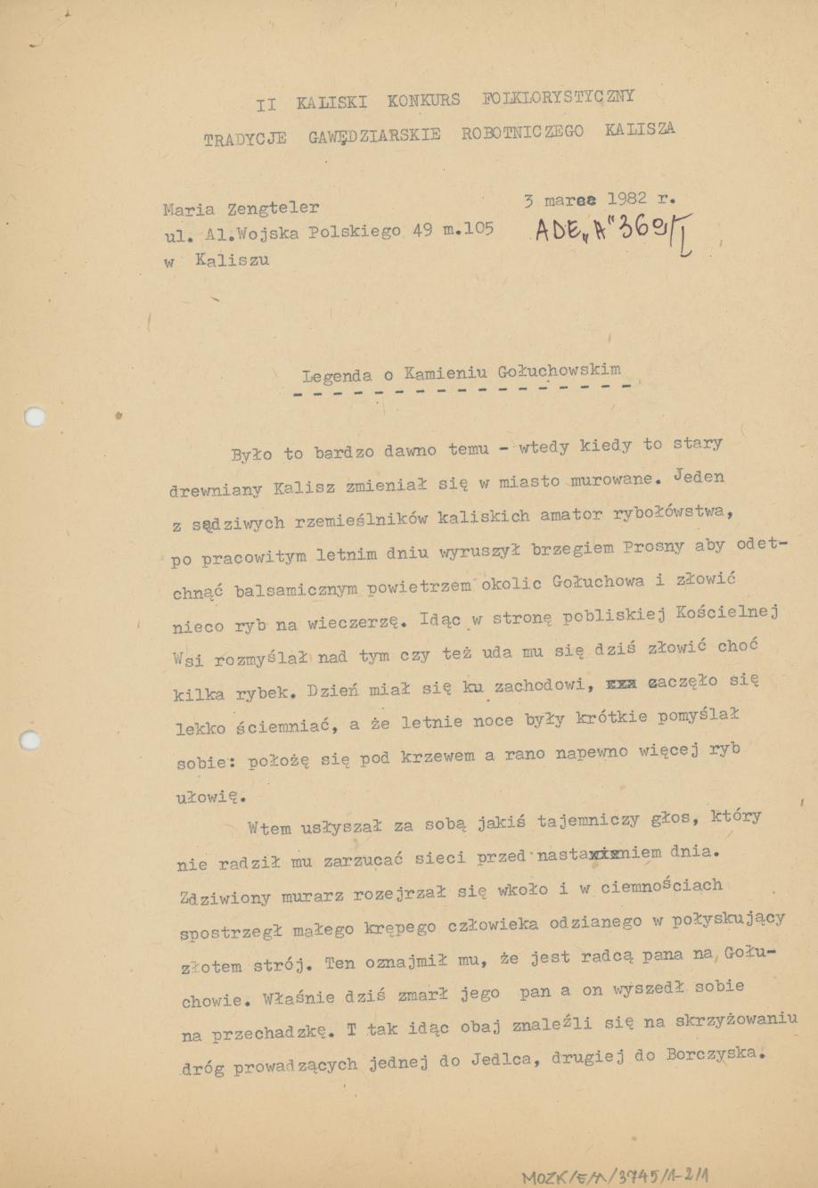 Legenda o Kamieniu Gołuchowskim