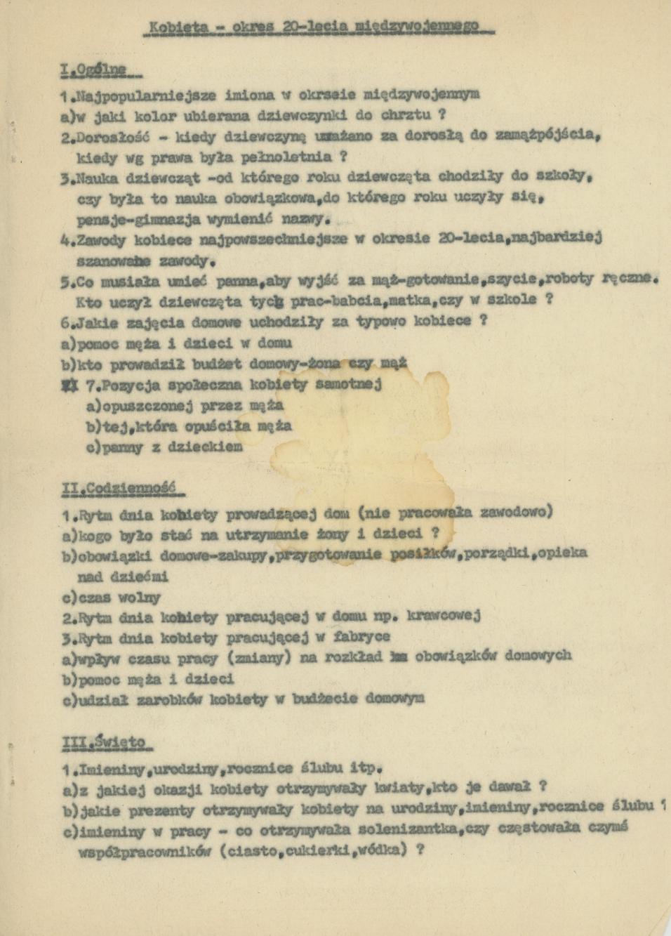 Kobieta - okres 20-lecia międzywojennego - wytyczne konkursu Koła Miłośników Folkloru Miasta Kalisza