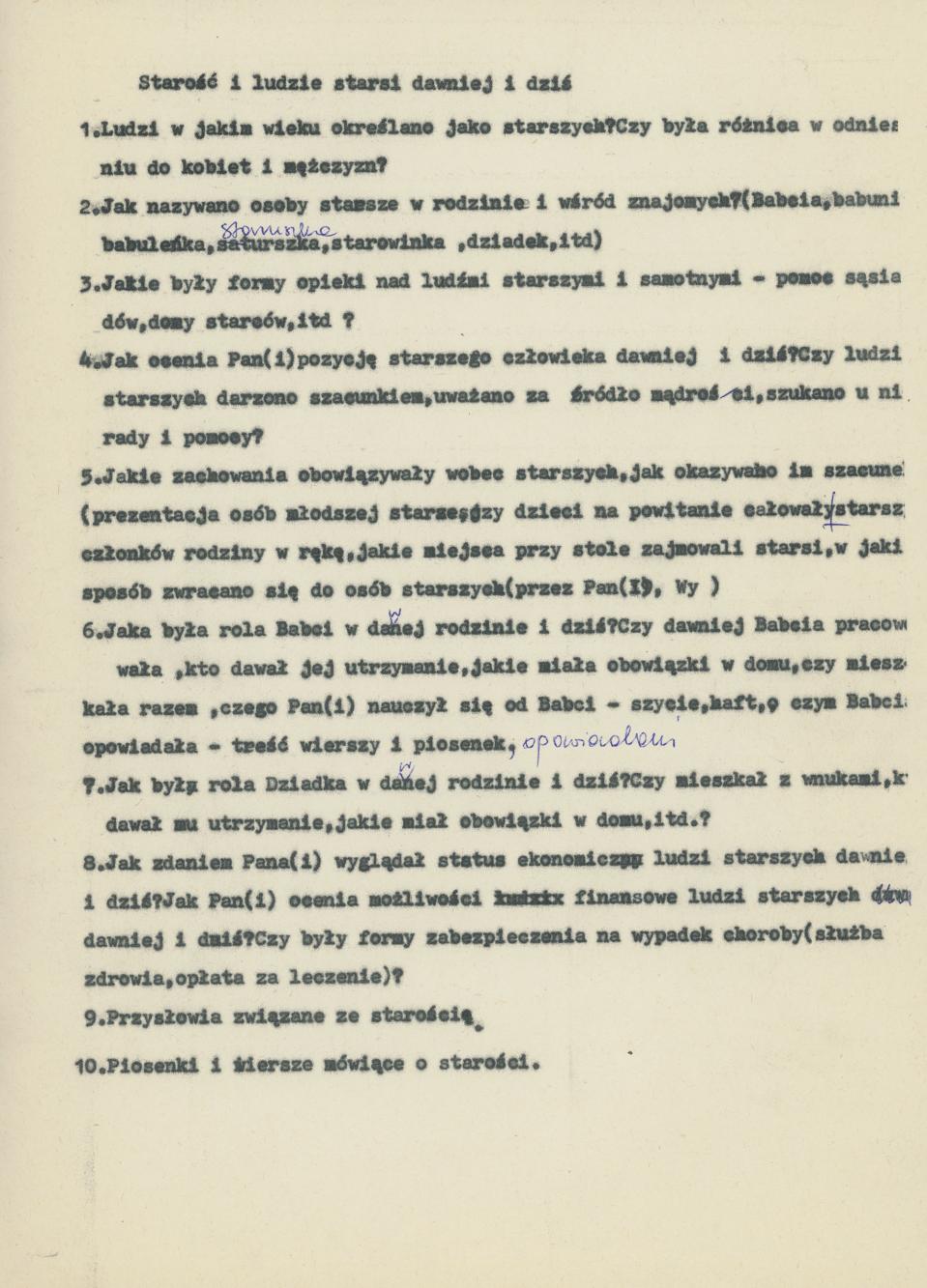 Starość i ludzie starsi dawniej i dziś - wytyczne konkursu Koła Miłośników Folkloru Miasta Kalisza