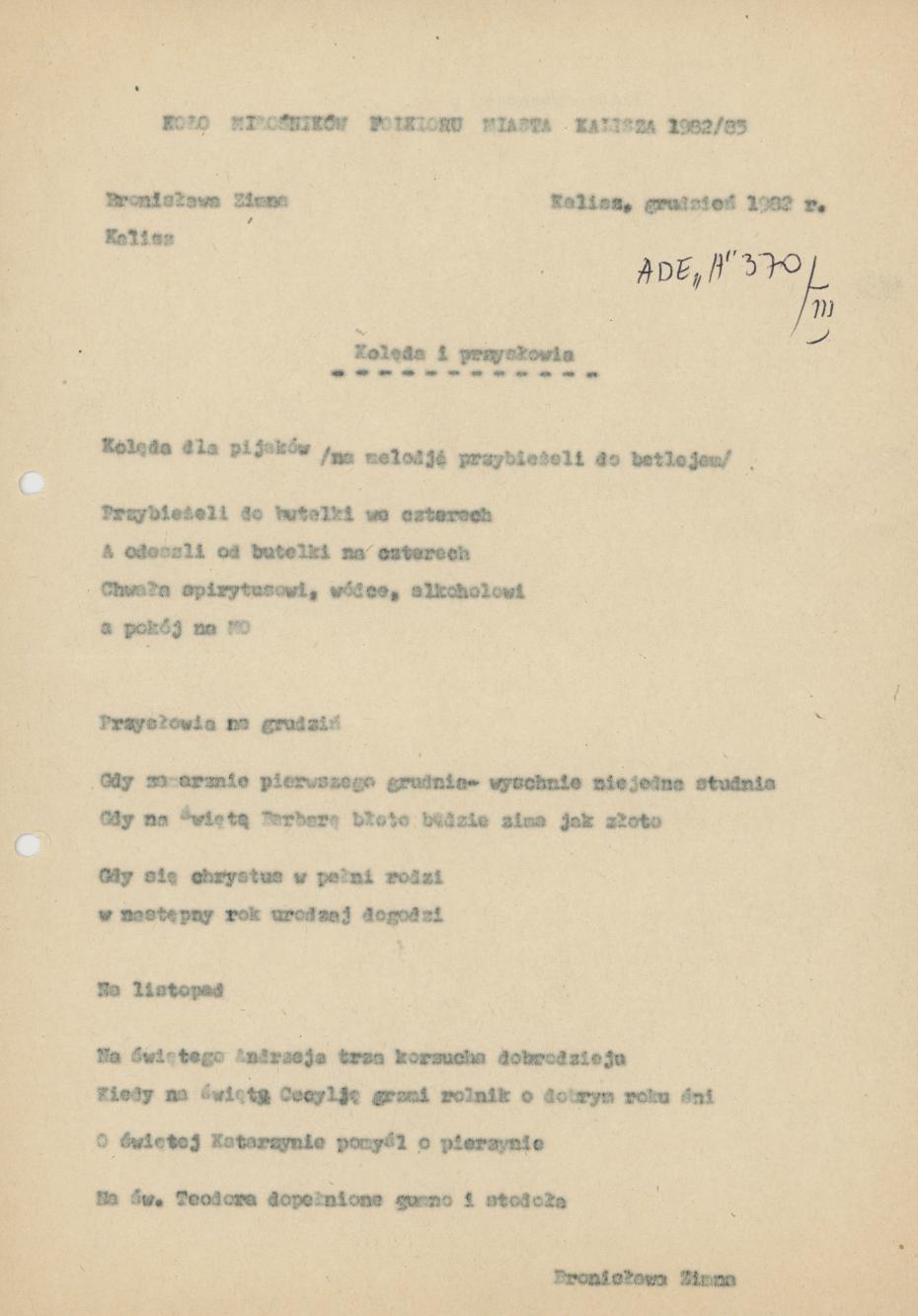 Kolęda i przysłowia