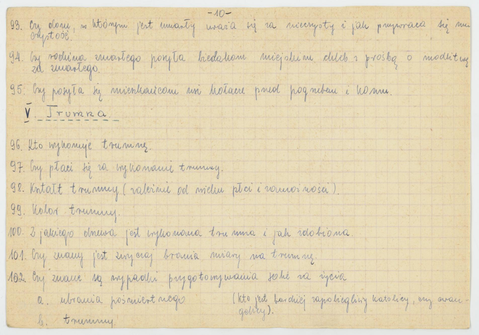 Obrządek pogrzebowy - wytyczne konkursu Koła Miłośników Folkloru Miasta Kalisza, cz. 2