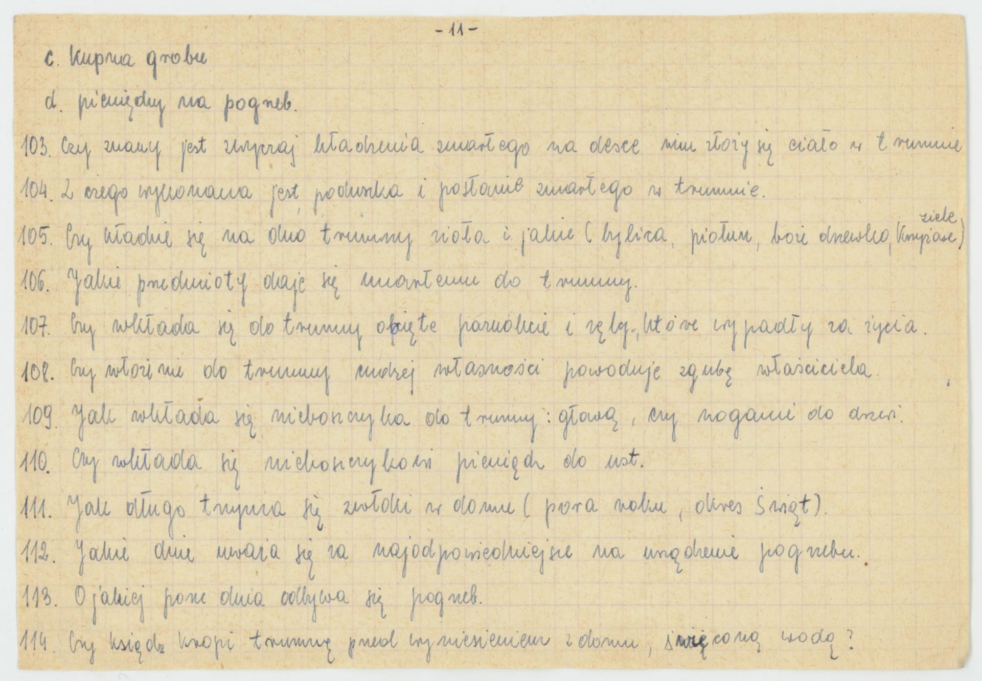 Obrządek pogrzebowy - wytyczne konkursu Koła Miłośników Folkloru Miasta Kalisza, cz. 2