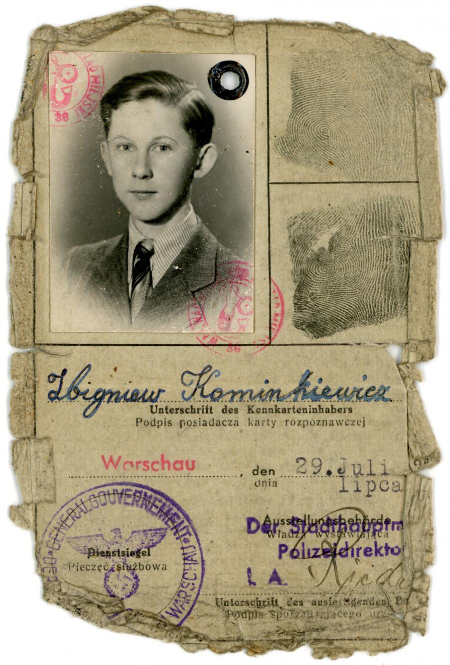 Karta rozpoznawcza z Generalnego Gubernatorstwa