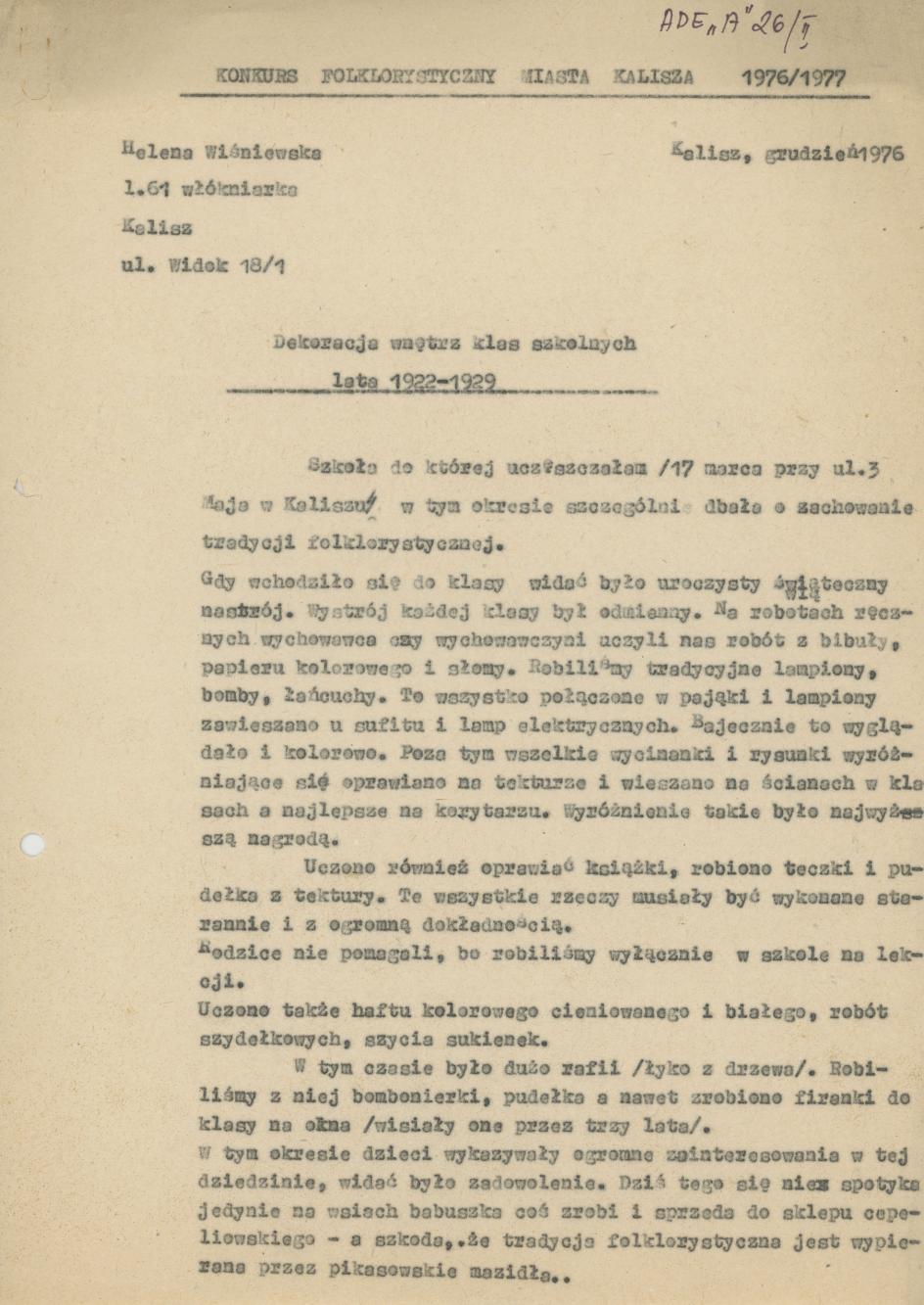 Dekoracja wnętrz klas szkolnych - lata 1922-1929