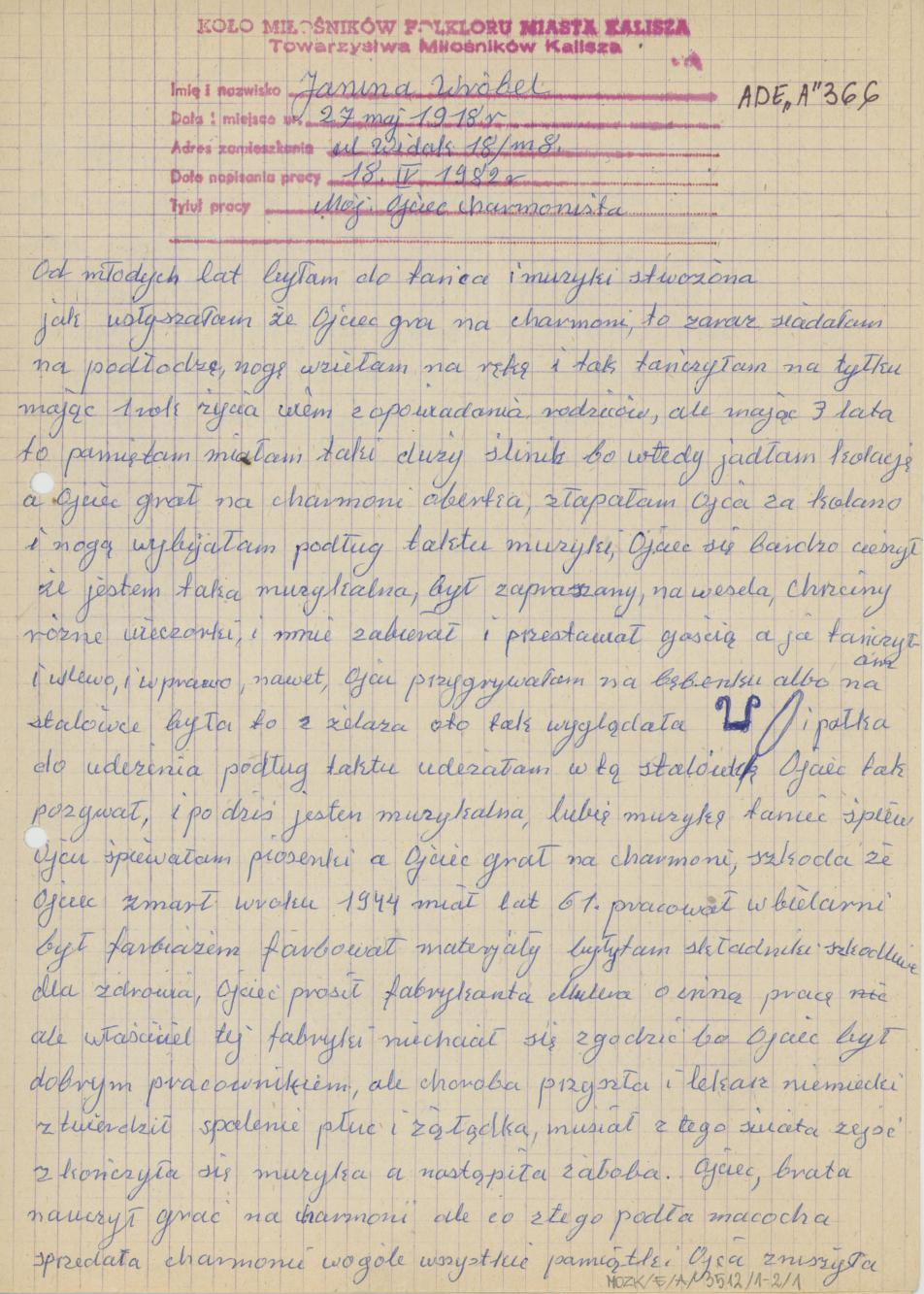 Mój ojciec harmonista