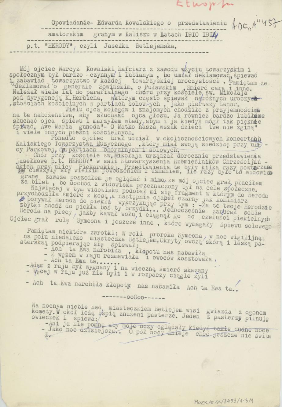 Przedstawienie amatorskie grane w Kaliszu w latach 1910-1914