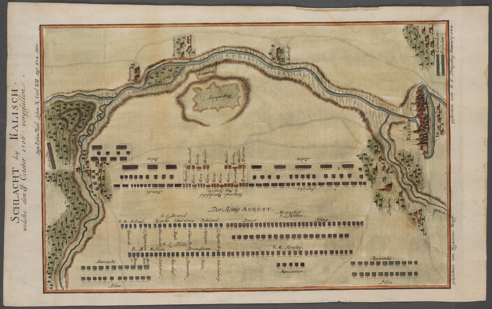 Plan bitwy pod Kaliszem 1706 r