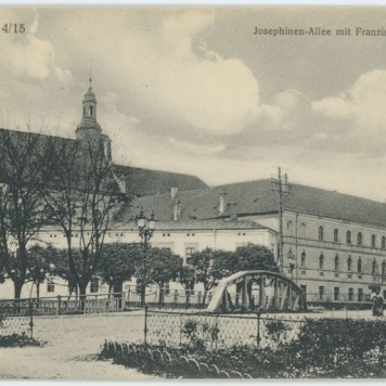 Josephinen-Allee mit Franziskanerkirche, Kalisch 1914/15