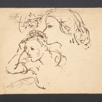 Szkice głów kobiecych