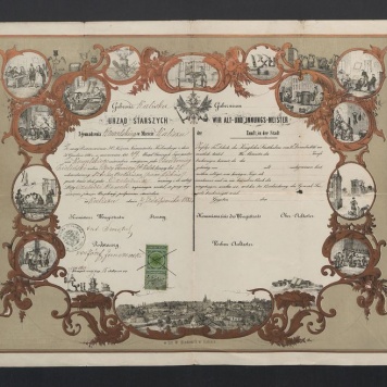 Dyplom Czeladniczy Cechu Kowalskiego w Kaliszu 