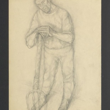 Mężczyzna z widłami