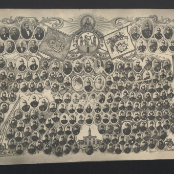 Tableau Kaliskiej Straży Pożarnej wykonane z okazji 70-lecia jej powstania (1864-1934)