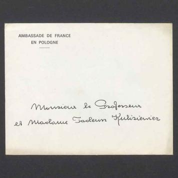 Koperta, nad. Ambassade de France en Pologne [...]