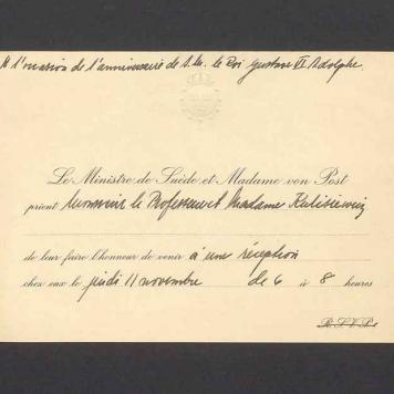 Le Ministre de Suede et Madame von Post 