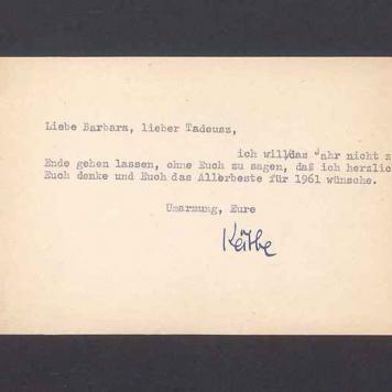 Liebe Barbara, Lieber Tadeusz