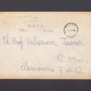 Koperta, nad. Centralne Biuro Wystaw Artystycznych