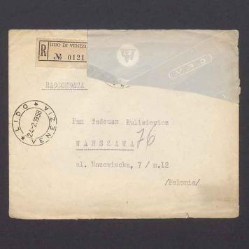 Koperta, adr. Pan Tadeusz Kulisiewicz