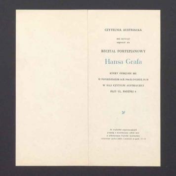 Zaproszenie na recital fortepianowy Hansa Grafa