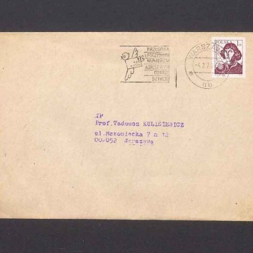 Koperta, adr. Profesor Tadeusz Kulisiewicz