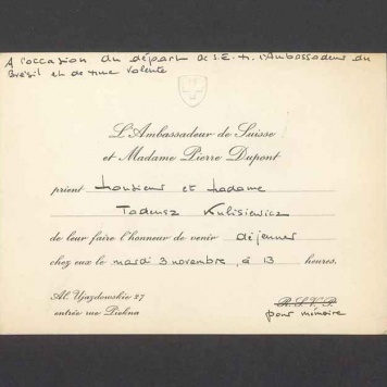 L'Ambassadeur de Suisse et Madame Pierre Dupont