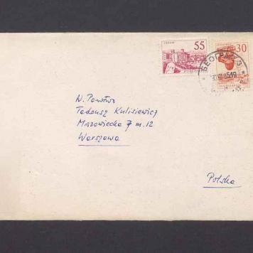 Koperta, adr. W. Państwo Tadeusz Kulisiewicz