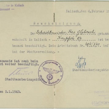 Przepustka na nazwisko Kazimierza Głębowskiego 