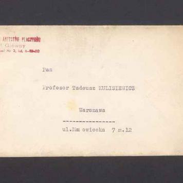 Koperta, nad. Związek Polskich Artystów Plastyków