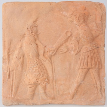 Kafel z postaciami Salomona i Heraklesa