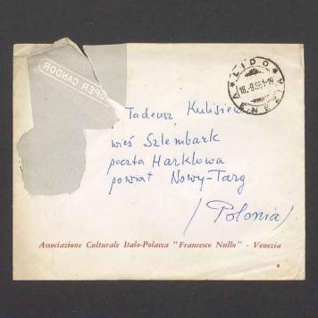 Koperta, adr. Tadeusz Kulisiewicz