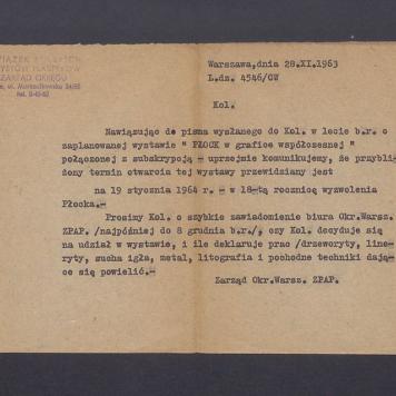 Informacja o terminie wystawy "Płock w grafice współczesnej"