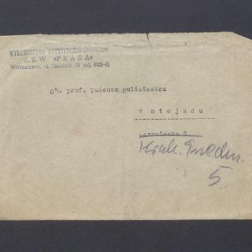 Koperta, nad. Wydawnictwo Artystyczno-Graficzne