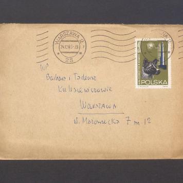 Koperta, adr. W.P. Barbara i Tadeusz Kulisiewiczowie