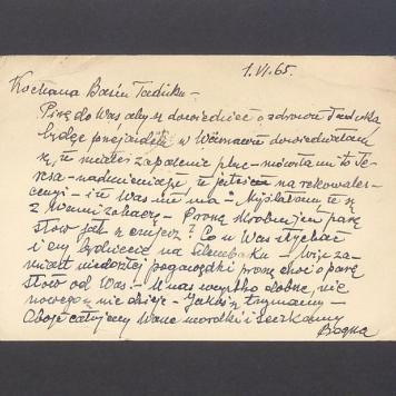 Kochana Basiu Tadziku - Piszę do Was [...]