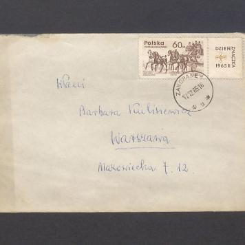 Koperta, adr. W. Pani Barbara Kulisiewicz