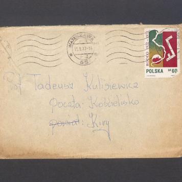 Koperta, adr. Prof. Tadeusz Kulisiewicz