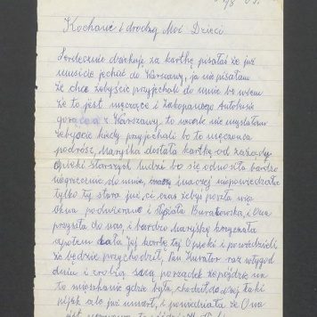 Kochane i drodzy choć Dzieci. Serdecznie dziękuję [...]