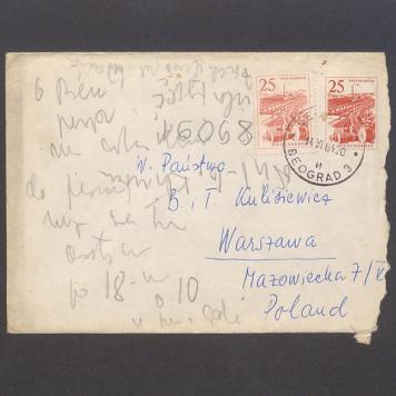 Koperta, adr. W. Państwo B. i T. Kulisiewicz