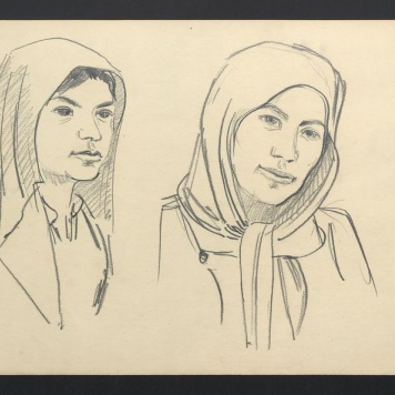 Szkice głów kobiecych - Albania