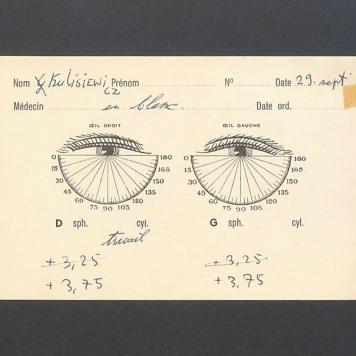 Karta z badania wzroku od okulisty