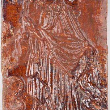 Kafel z wyobrażeniem św. Małgorzaty Antiocheńskiej